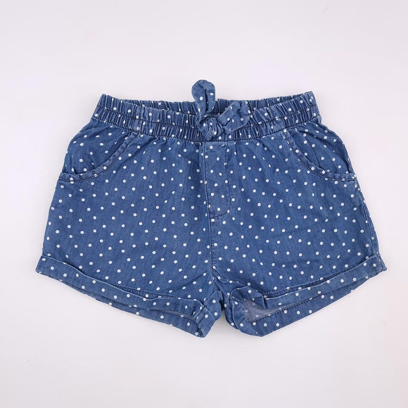 6-7Y Girls Blue With Dots Shorts - Woolworths