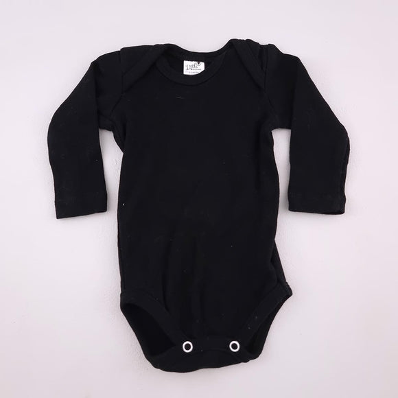 0-3M Unisex Black Long Sleeve Vest -  Little