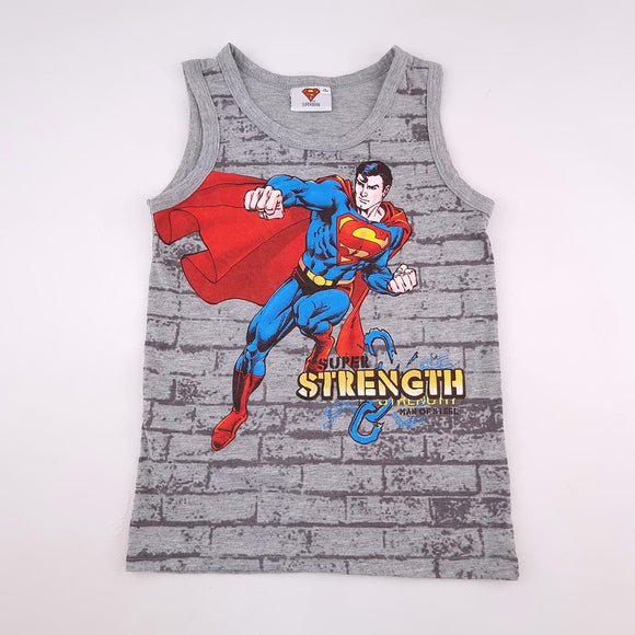 7-8Y Boys Grey Superman Sleeve Less Shirt - Superman