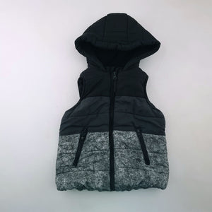 4-5Y Boys Black and White Puffer Jacket With Hood - Woolworths