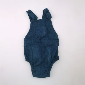 3-6M Girls Denim Dungaree Onesie - No brand