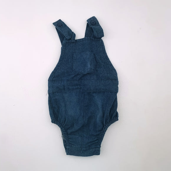 3-6M Girls Denim Dungaree Onesie - No brand