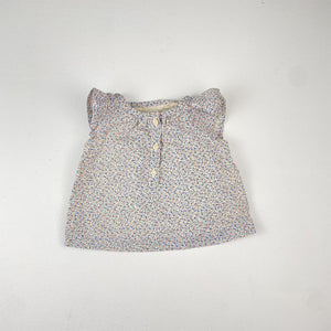 0-3M Girls White with flowers and buttons Shirt - Baby Gap