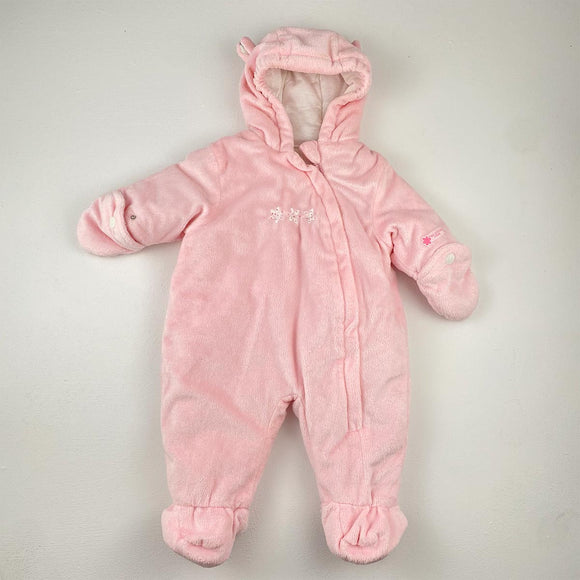 0-3M Girls Pink With Ears Thick Onesie - Carters