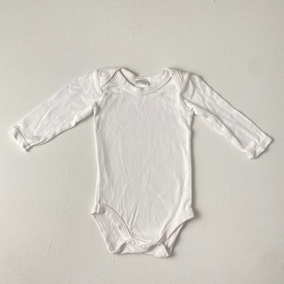 3-6M Girls White Long Sleeve Vest - Felix and Fiona