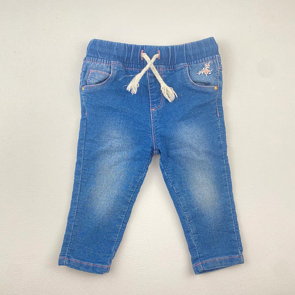 6-12M Denim With Pink Stitching - Woolworths