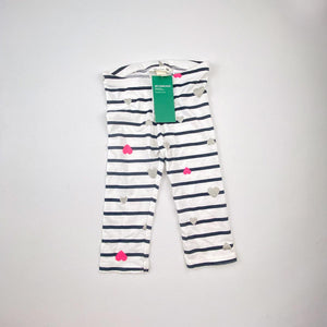 <b><span style="background-color: #ee1f44"><font color="white">&nbsp;*NEW*&nbsp;</font></span></b> 3-4Y Girls White With Blue Stripes And Hearts Leggings - H&M