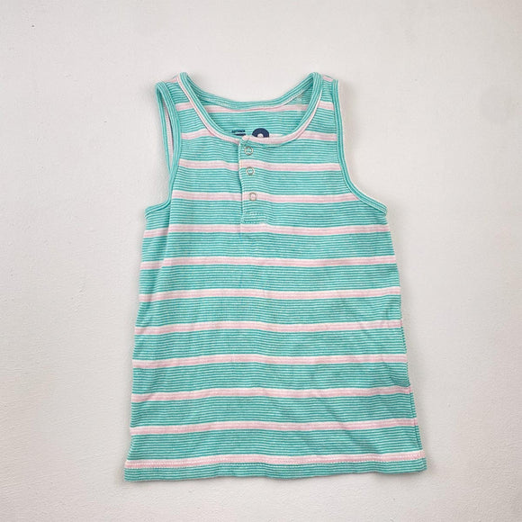 3-4Y Green and Pink Stripe Sleeveless shirt - Cotton On