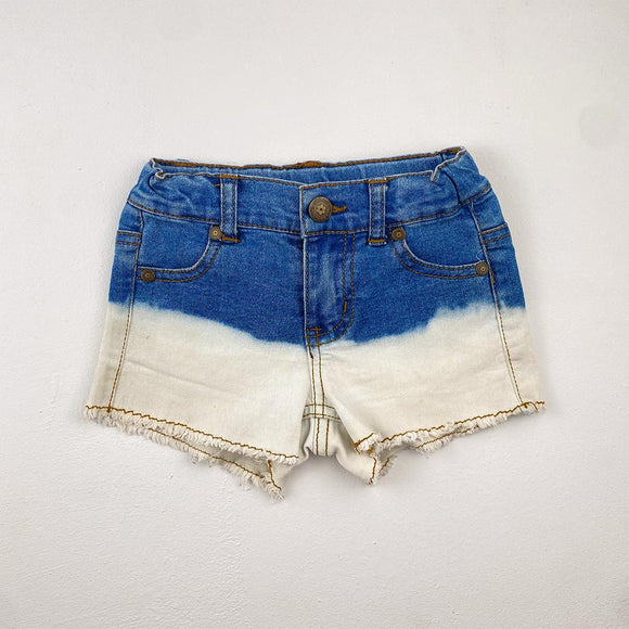 3-4Y White And Blue Denim Shorts - KDS