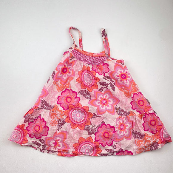 3-4Y Girls Pink With Flowers Dress - Naartjie