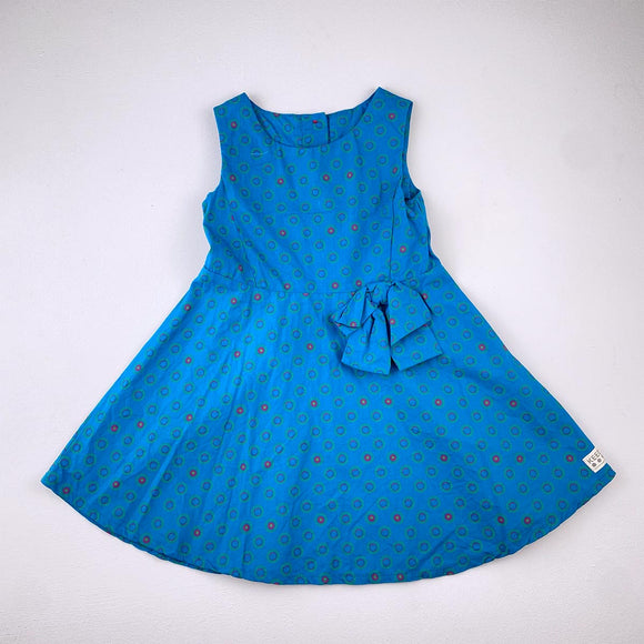 3-4Y Girls Blue With Bow Dress - Keedo