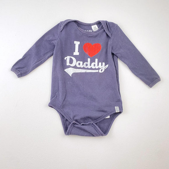12-18M Dark Blue I love Daddy Onesie - Cotton On