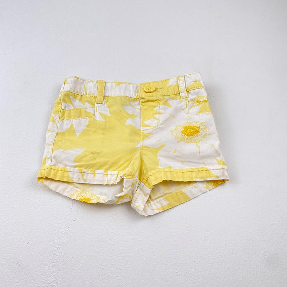 18-24M Girls Yellow With White Flower Shorts - Baby Gap