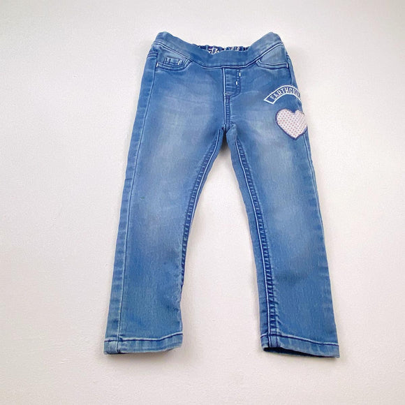 2-3Y Girls Blue Denim With Heart Jean - Earth Child